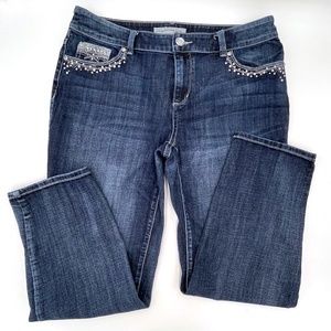Chico's Platinum Denim bling'ed out jeans size 1.5